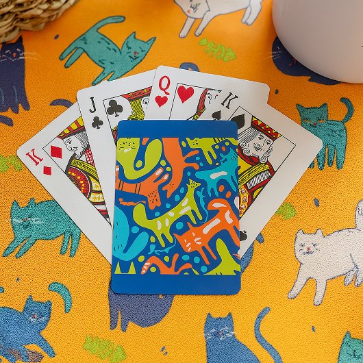 Abstract kattenpatroon grillige moderne huisdieren pokerkaarten