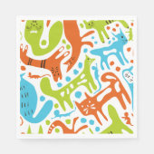 Abstract kattenpatroon grillige moderne huisdieren servet (Voorkant)
