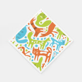 Abstract kattenpatroon grillige moderne huisdieren servet (Hoek)