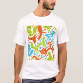 Abstract kattenpatroon grillige moderne huisdieren t-shirt (Voorkant)