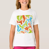 Abstract kattenpatroon grillige moderne huisdieren t-shirt (Voorkant)