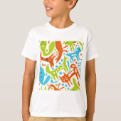 Abstract kattenpatroon grillige moderne huisdieren t-shirt (Voorkant)