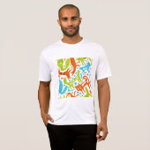 Abstract kattenpatroon grillige moderne huisdieren t-shirt (Voorkant volledig)