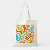 Abstract kattenpatroon grillige moderne huisdieren tote bag (Achterkant)