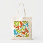 Abstract kattenpatroon grillige moderne huisdieren tote bag (Voorkant)