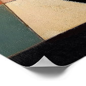 Abstract kattenschilderij - Zwarte kat en zon Poster (Hoek)