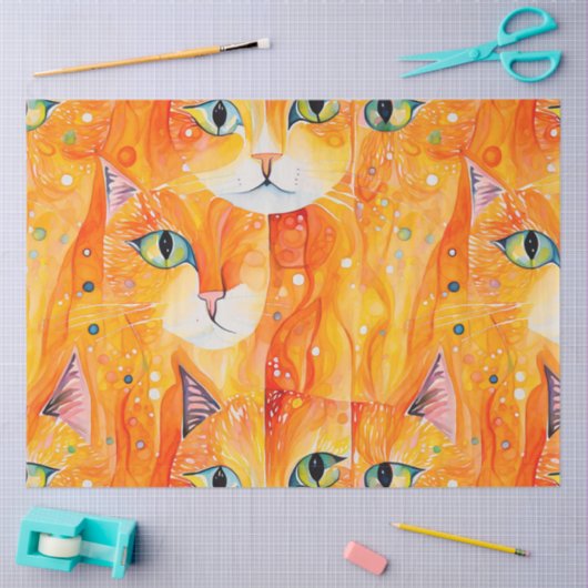 Abstract kattenweefselpapier tissuepapier (Craft)