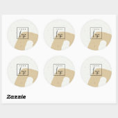 Abstract Keramiek Oker Geel Gespetterd Vorm Logo Ronde Sticker (Vel)