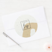 Abstract Keramiek Oker Geel Gespetterde Vorm Logo Ronde Sticker (Envelop)