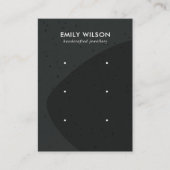 ABSTRACT KERAMISCH GRIJS ZWART 3 STUD OORBEL DISPL VISITEKAARTJE (Voorkant)