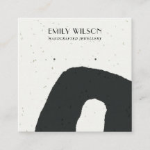 ABSTRACT KERAMISCH ZWART WIT STUD OORBEL DISPLAY