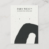 ABSTRACT KERAMISCH ZWART WIT STUD OORBEL DISPLAY VISITEKAARTJE (Voorkant)