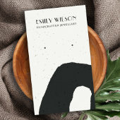 ABSTRACT KERAMISCH ZWART WIT STUD OORBEL DISPLAY VISITEKAARTJE