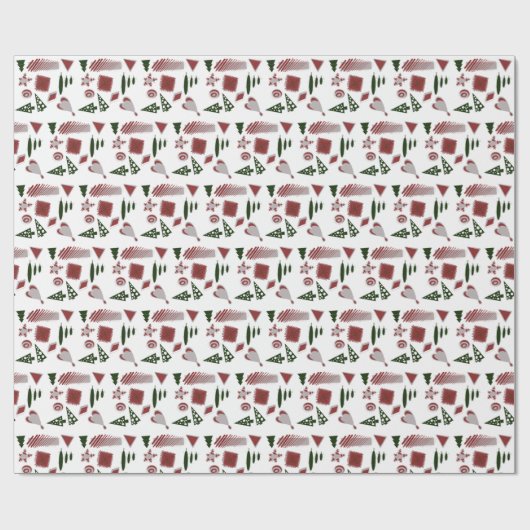 Abstract, Kerst design in rood, & groen Cadeaupapier (Vlak)