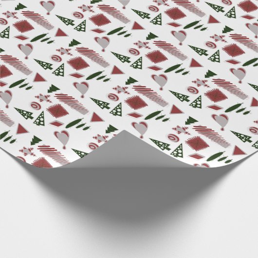 Abstract, Kerst design in rood, & groen Cadeaupapier (Hoek)