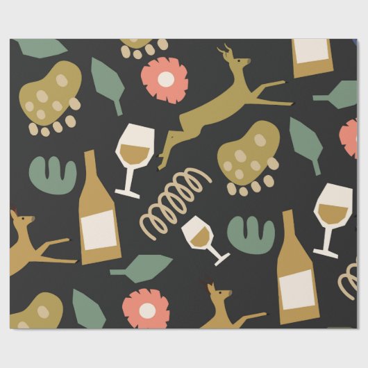 Abstract Kerst Goud Cadeaupapier (Vlak)