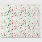 Abstract kerstbomen in scandinavië cadeaupapier (Vlak)