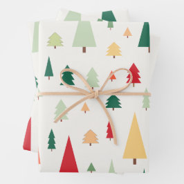 Abstract kerstbomen in scandinavië inpakpapier vel