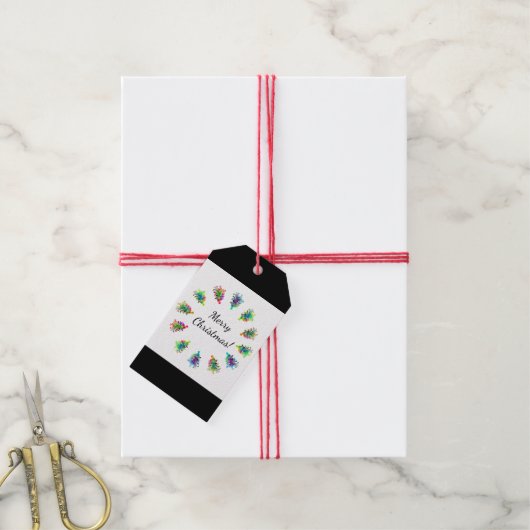 Abstract kerstboom cadeau label. cadeaulabel (Met Touw)