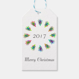 Abstract kerstboom cadeau label. cadeaulabel