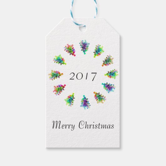 Abstract kerstboom cadeau label. cadeaulabel (Voorkant)