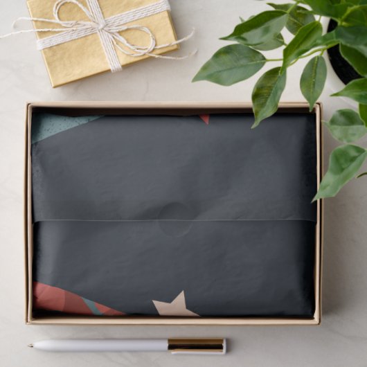 Abstract kerstboombos met prettige kerst tissuepapier (Geschenk)