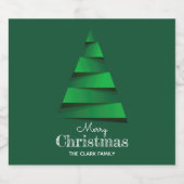 Abstract kerstboomfeest sparkling wijnetiket (Enkel label)