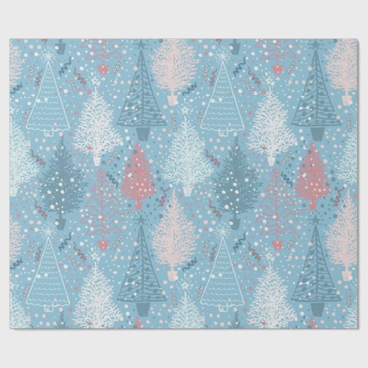 Abstract kerstboompatroon 2 cadeaupapier (Vlak)