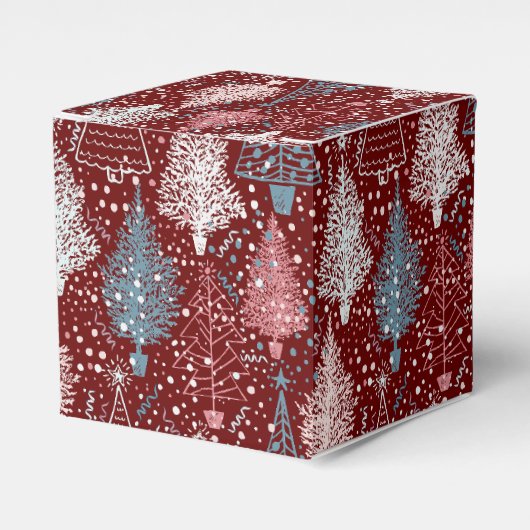 Abstract kerstboompatroon 3 bedankdoosjes (Voorkant Zijde)