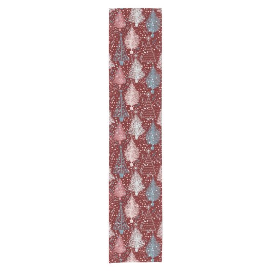 Abstract kerstboompatroon 3 korte tafelloper (Voorkant)