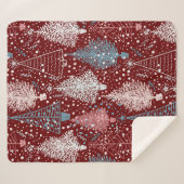 Abstract kerstboompatroon 3 sherpa deken (Voorkant (horizontaal))