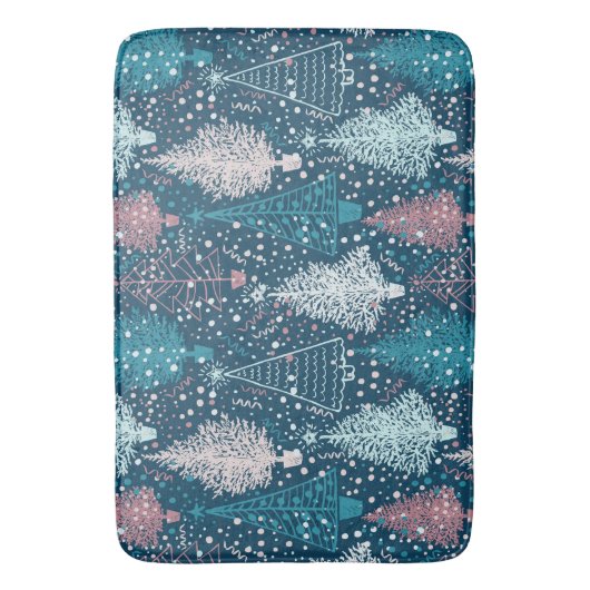 Abstract kerstboompatroon badmat (Voorkant Verticaal)