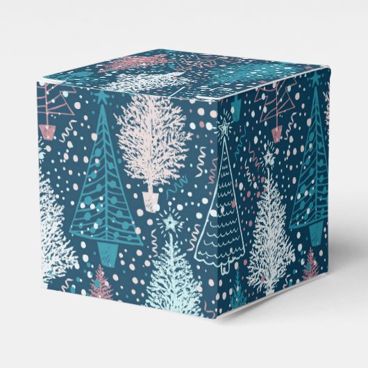 Abstract kerstboompatroon bedankdoosjes (Voorkant Zijde)