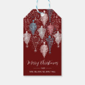 Abstract kerstboompatroon cadeaulabel (Achterkant)