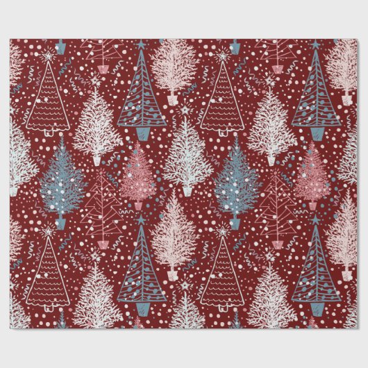 Abstract kerstboompatroon cadeaupapier (Vlak)