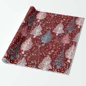 Abstract kerstboompatroon cadeaupapier (Uitgerold)