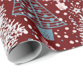 Abstract kerstboompatroon cadeaupapier (Rol Hoek)