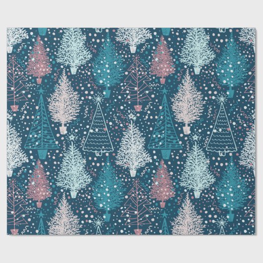 Abstract kerstboompatroon cadeaupapier (Vlak)