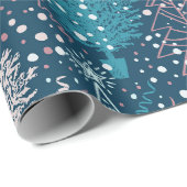 Abstract kerstboompatroon cadeaupapier (Rol Hoek)