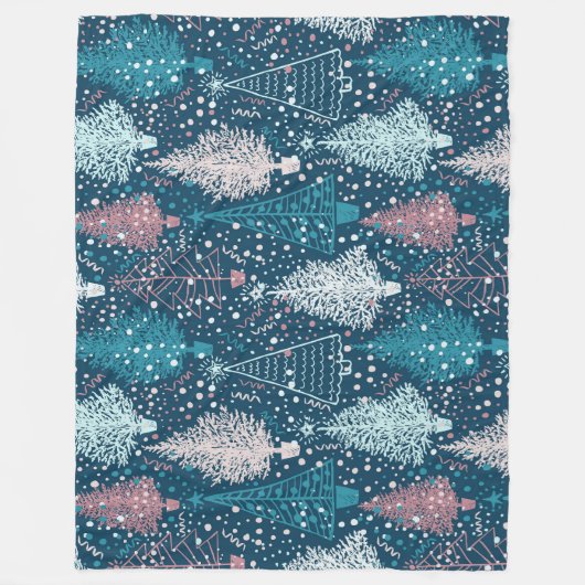 Abstract kerstboompatroon fleece deken (Voorkant)