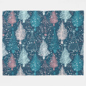 Abstract kerstboompatroon fleece deken (Voorkant (Horizontaal))