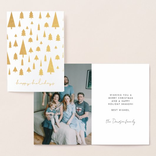 Abstract kerstboompatroon Prettige feestdagen Folie Kaarten (Display)