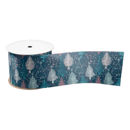 Abstract kerstboompatroon satijnen lint