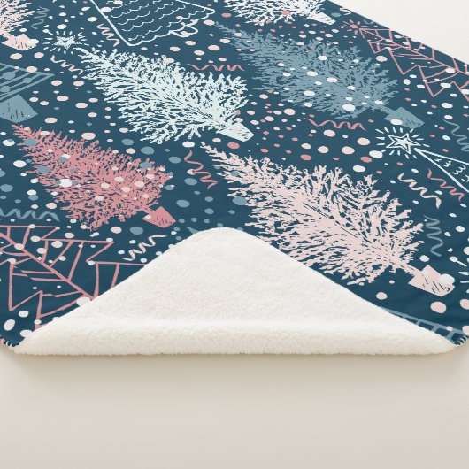 Abstract kerstboompatroon sherpa deken (3/4)