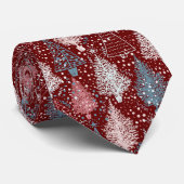 Abstract kerstboompatroon stropdas (Opgerold)