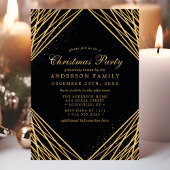 Abstract kerstfeest met zwarte en goudgeometrische kaart