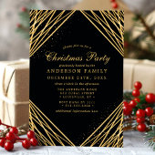 Abstract kerstfeest met zwarte en goudgeometrische kaart