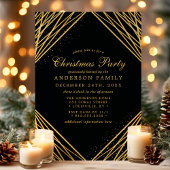 Abstract kerstfeest met zwarte en goudgeometrische kaart