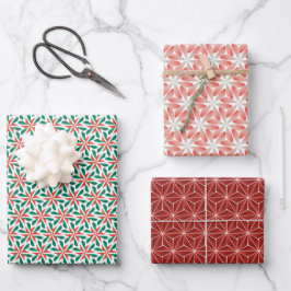 Abstract kerstfeest: rood & groen design inpakpapier vel
