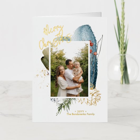 Abstract kerstfeestdag op feestdag op feestdag - F Folie Feestdagenkaart (Voorkant)